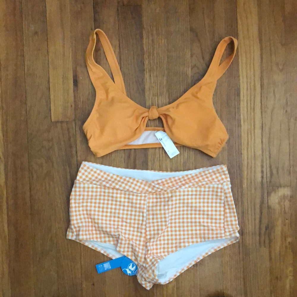 LAST CHANCE - Cupshe Yellow Gingham Bikini Size M